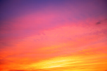 Beautiful , luxury soft gradient orange gold clouds and sunlight on the blue sky perfect for the background, take in evening,Twilight, Large size, high definition landscape photo