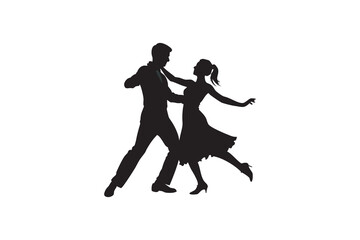 Silhouette of a Couple Ballroom Dancing