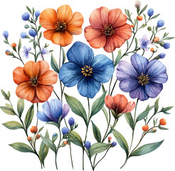 colorful flowers clipart