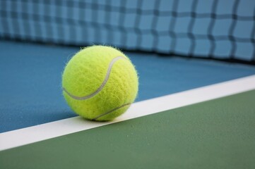 Match Point: Solitary Tennis Ball on Line
