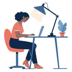 Fototapeta premium Awe-inspiring Create Bold Stroke Woman Working Under Elegant Presentation Style Serene Peaceful Atmosphere Excellent for Visual Communication Social Media Ready Visual Content Creative Asset