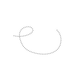 curved dotted line