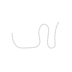 curved dotted line