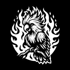 Naklejka premium parrot silhouette vector