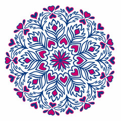 Beautiful and creative colorful mandala design art with white background