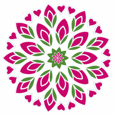 Beautiful and creative colorful mandala design art with white background