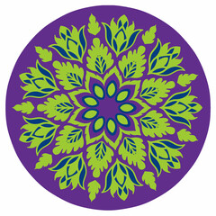 Beautiful and creative colorful mandala design art with white background