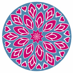 Beautiful and creative colorful mandala design art with white background