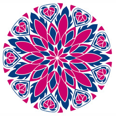 Beautiful and creative colorful mandala design art with white background
