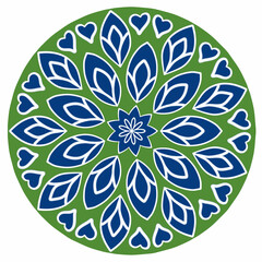 Beautiful and creative colorful mandala design art with white background