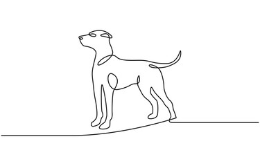 dog one continuous line drawing vector illustration, vector illustration.