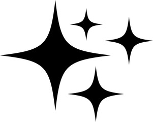 Sparkle star icon set. sparkle graphics for decoration. black sparkle shapes. Sunburst retro sale badge. star blank label.  twinkling stars