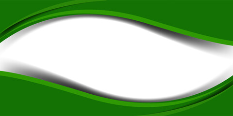 Green banner, abstract green background with wave. vector