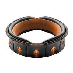 Luxury Leather Tech Collar Black Tan Device Futuristic Innovative Headset on transparent background