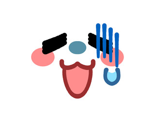 シンプルでかわいい絵文字の顔イラスト素材