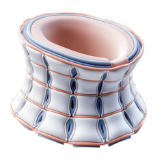 White Pink Fabric Vessel Design Modern Textile Art Round Form Object on transparent background