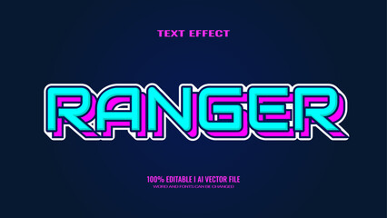 3D text effect ranger, editable text