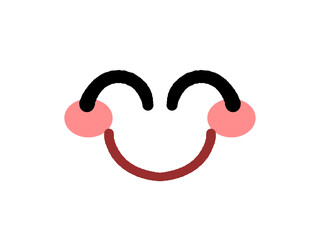 シンプルでかわいい絵文字の顔イラスト素材
