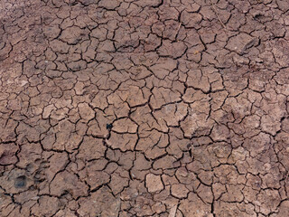 Risse im ausgetrockneten Lehmboden