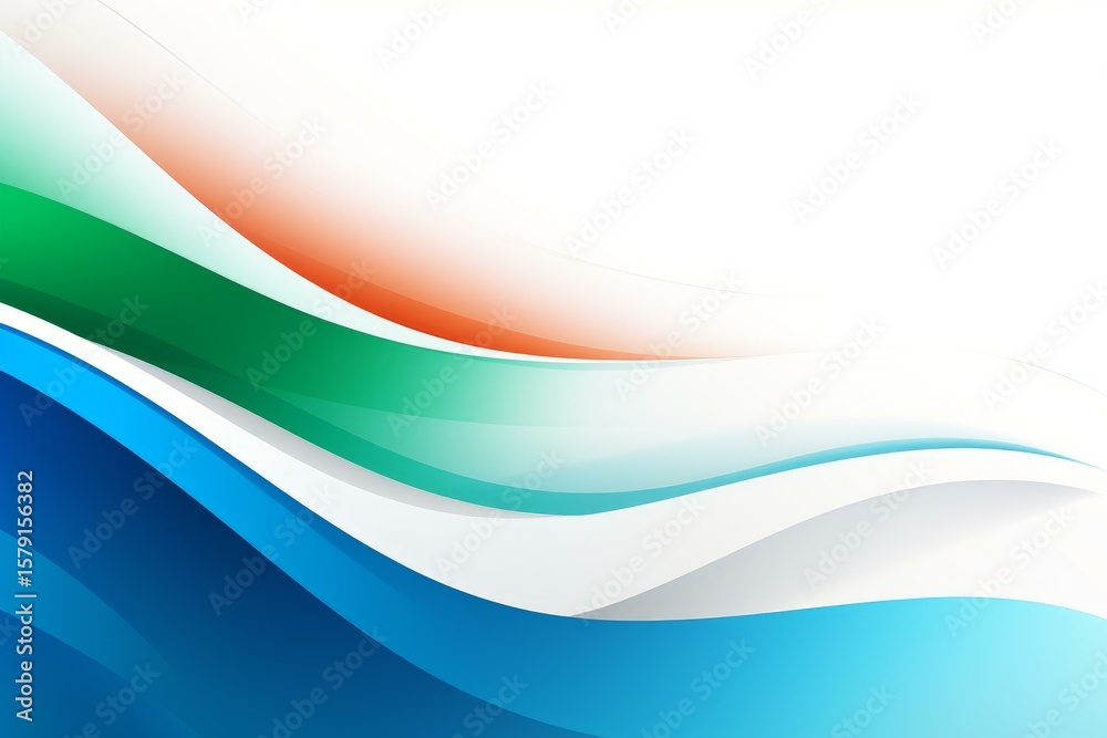 Aufkleber Smooth overlapping waves in vibrant colors create a dynamic and flowing abstract background
