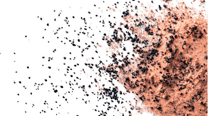 Abstract Colorful Powder Explosion on Transparent Background