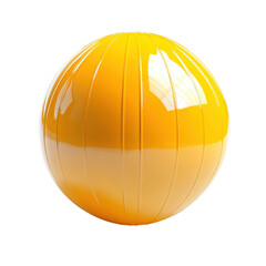 Yellow sphere abstract design graphic element render illustration shiny on transparent background