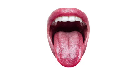 Open Mouth with Tongue Out – Isolated Image on Transparent Background