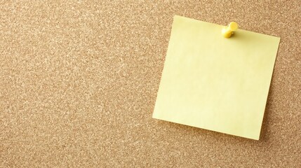 A single note pinned to a corkboard, featuring a textured paper design and subtle shadows for a clean look.