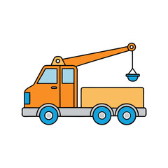 Creative Crane Truck Vector Illustration