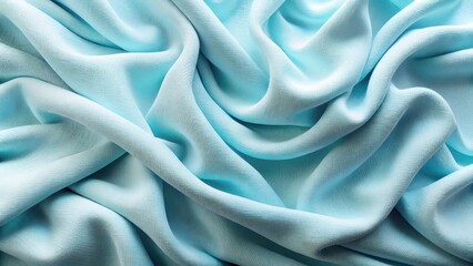 Fototapeta premium Soft, Draped Light Blue Fabric with Elegant, Flowing Curves and Gentle Texture