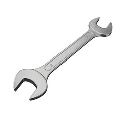 Silver wrench, isolated, isolated on transparent background