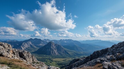 Obraz premium Stunning Mountain Peaks under a Breathtaking Sky