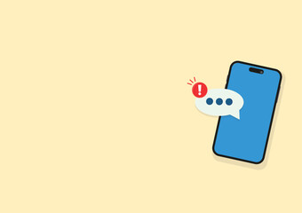 Phone notifications. Smartphone with new notice vector illustration on isolated background. Reminder message, sign business concept.love message
