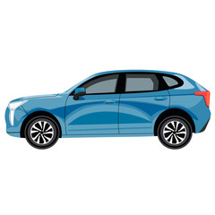 blue passenger car vector no background