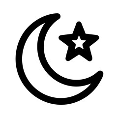 Black and white representation of the star and crescent symbol graphic