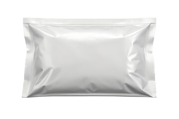 Naklejka premium A blank white resealable pouch isolated on a transparent background