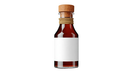 Fish sauce bottle with label mockup, isolated on white background