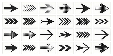 Variety of Arrow Designs Set of Directional Graphic Elements for Visual Communication and User Interface