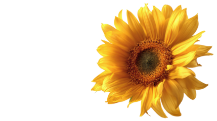 Sunflower full bloom isolated on white background