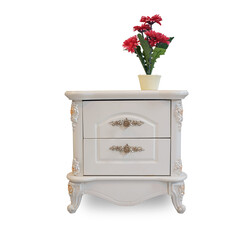 Vintage table antique furniture isolated on white background. This has clipping path.