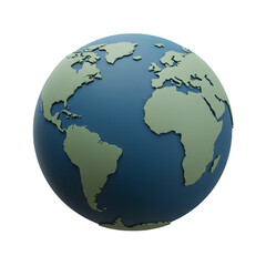 Fototapeta premium Earth globe 3d rendered, isolated on transparent background