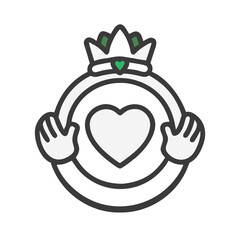 Obraz premium Claddagh Ring Illustration, A Symbol of Love, Loyalty, and Friendship