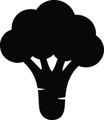 Silhouette broccoli healthy nutritious vegetable black illustration vector Illustrator
