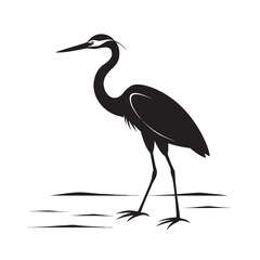 Heron Walking Across Sandy Beach Shoreline Art