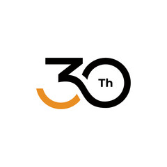 30th year celebration birthday logo design