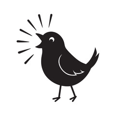 Canary Singing Loudly In Morning Light Silhouette