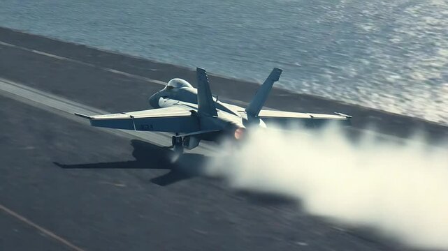 Super Hornet Catapult Launch from Aircraft Carrier
