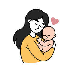 A heartwarming image of a mother holding her newborn baby lovingly