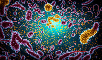bacteria and microbiome background abstract dramatic