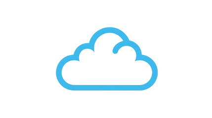 Simple Blue Cloud Icon Illustration for Weather Technology and Data Storage